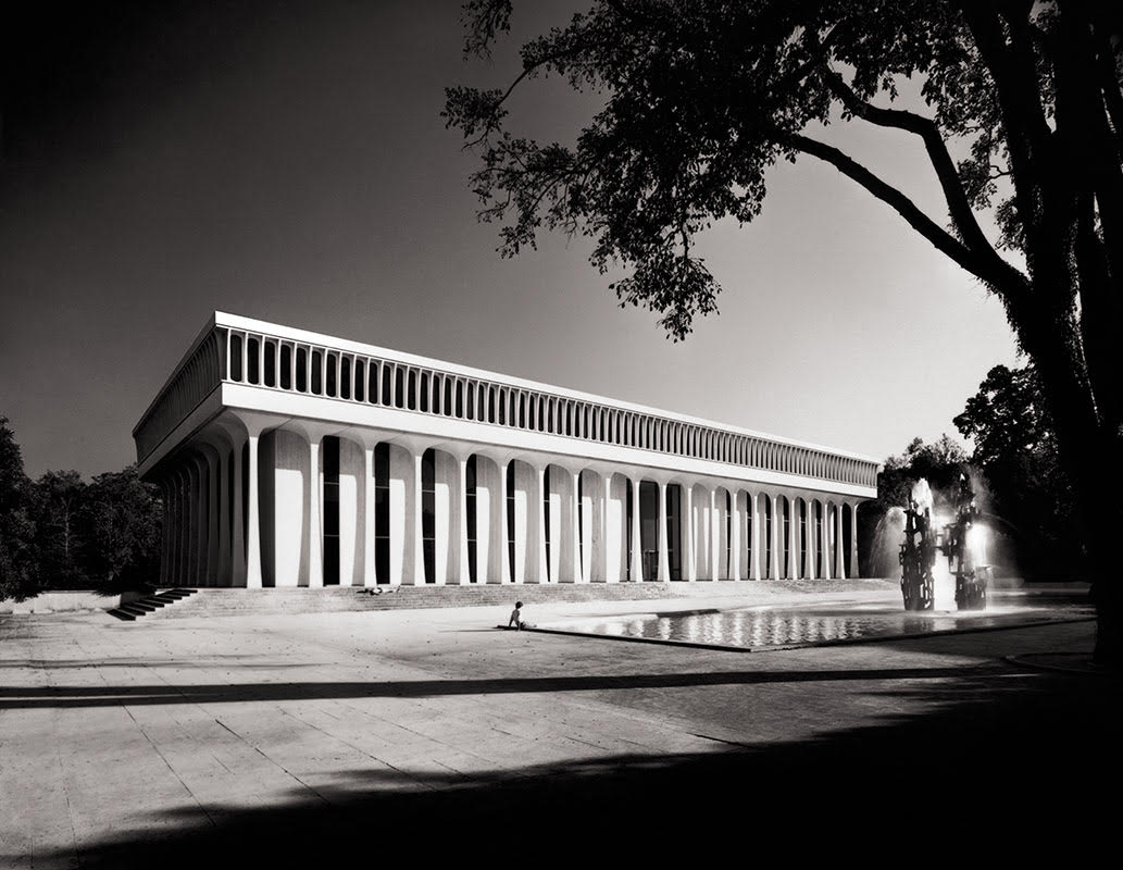 Image credit: Minoru Yamasaki & Associates, Robertson Hall, School of Public and International Affairs, Princeton University, c. 1975. Photograph by Balthazar Korab © Estate of Balthazar Korab.