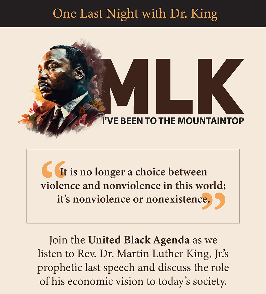 One Last Night With Dr. King event poster