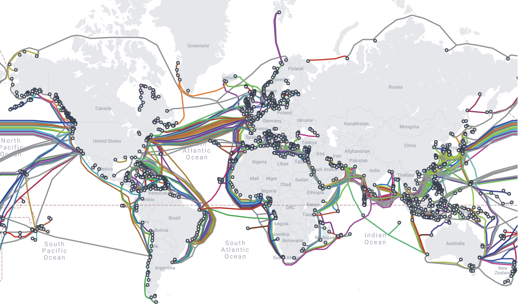 submarine telecom cables and landings