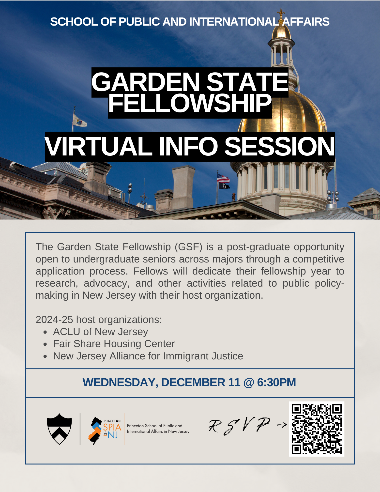 poster with event details and background picture of Trenton