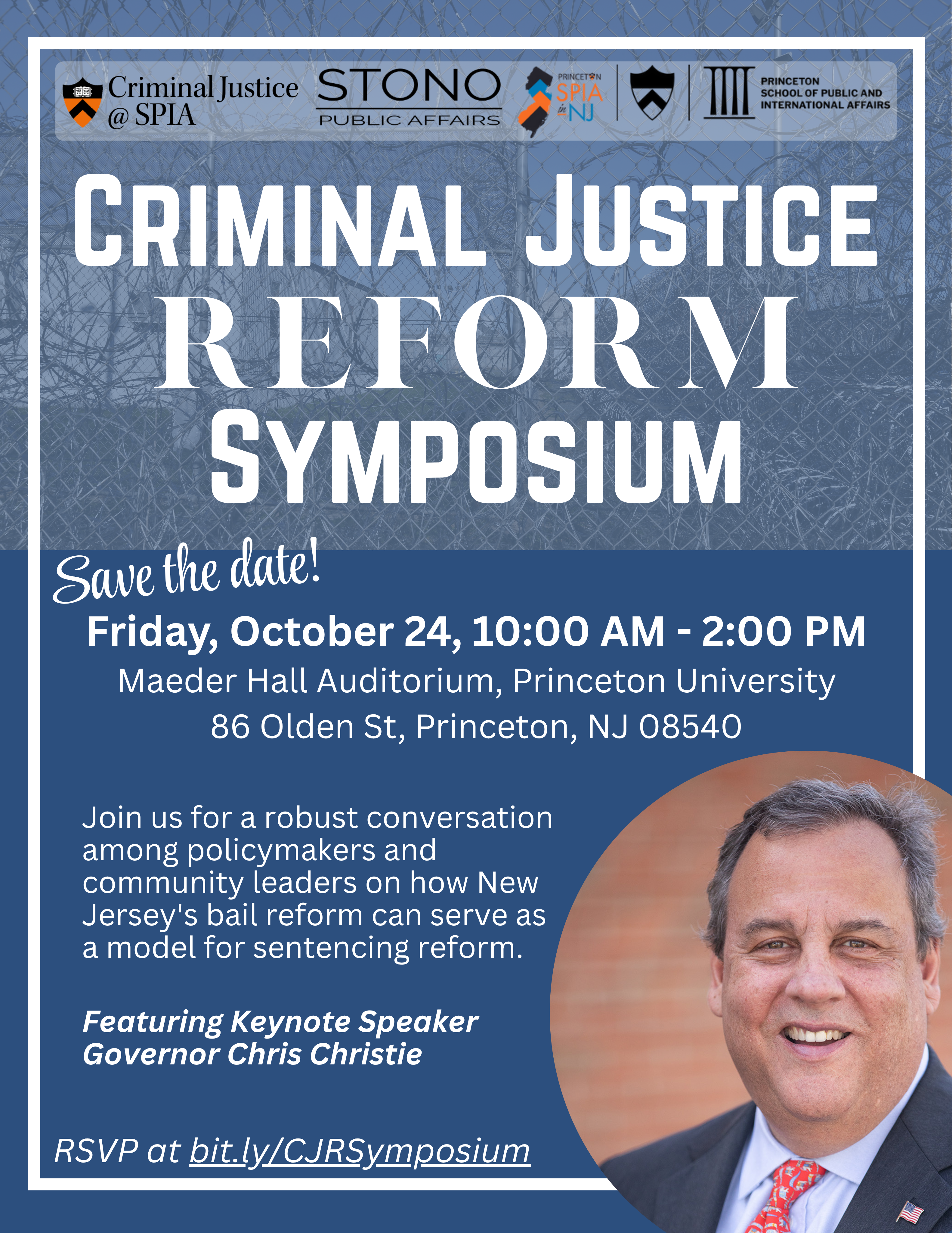 event poster with former Gov Chris Christie headshot