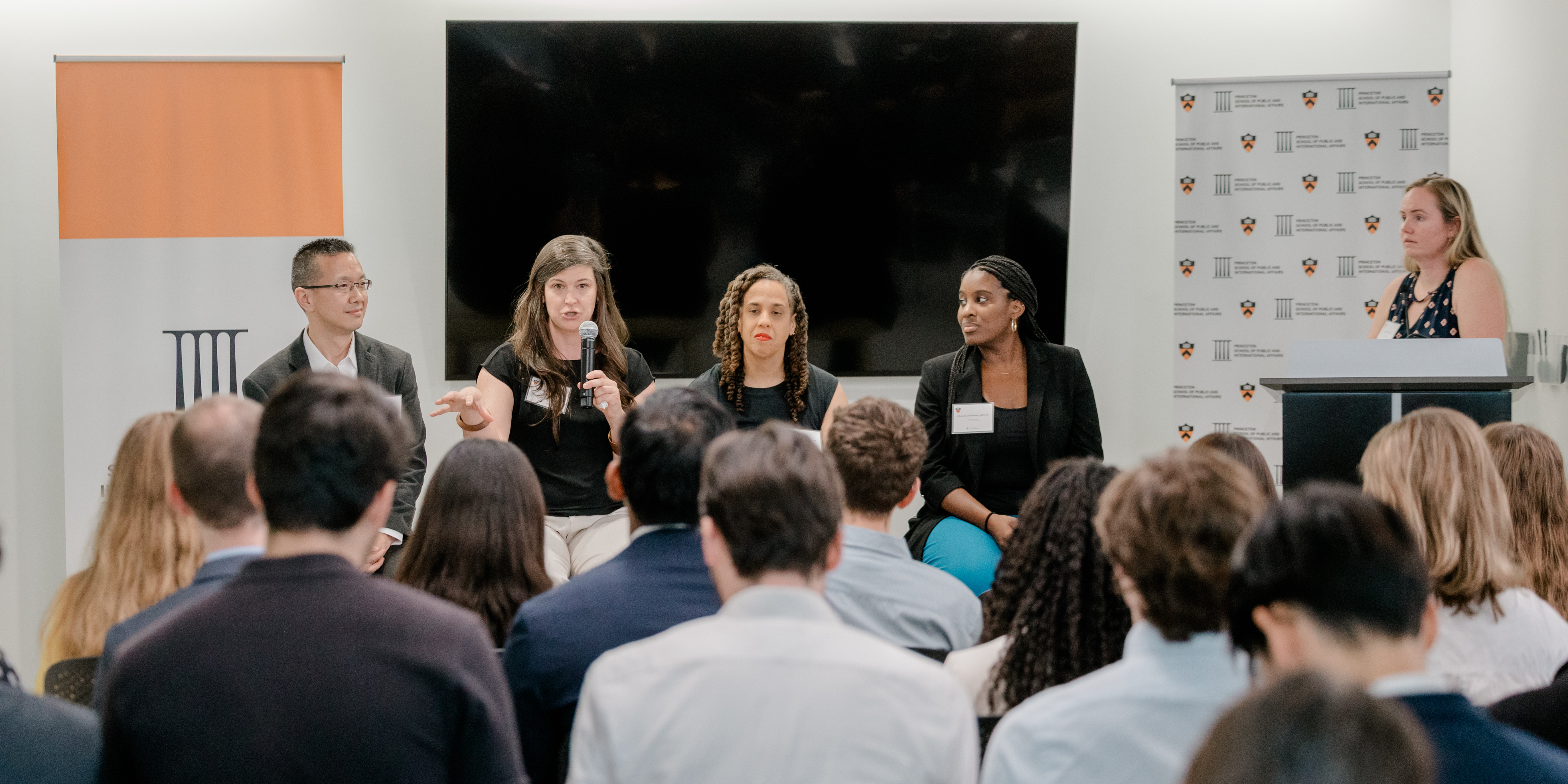 a panel of speakers