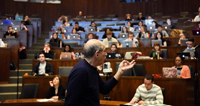 Professor Oppenheimer teaching in class