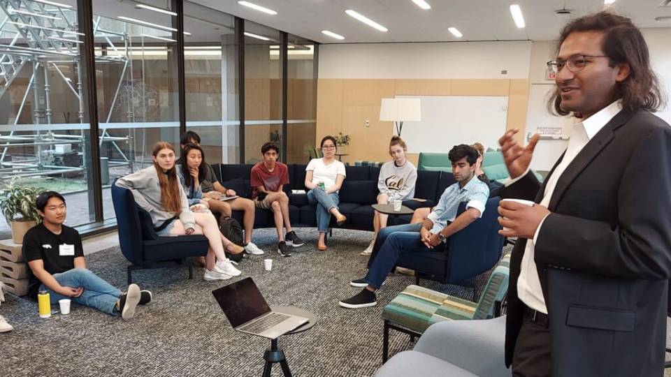 CITP Interim Director Prateek Mittal shares career advice with PIT-SF Fellows. Photo courtesy of the Center for Information Technology Policy