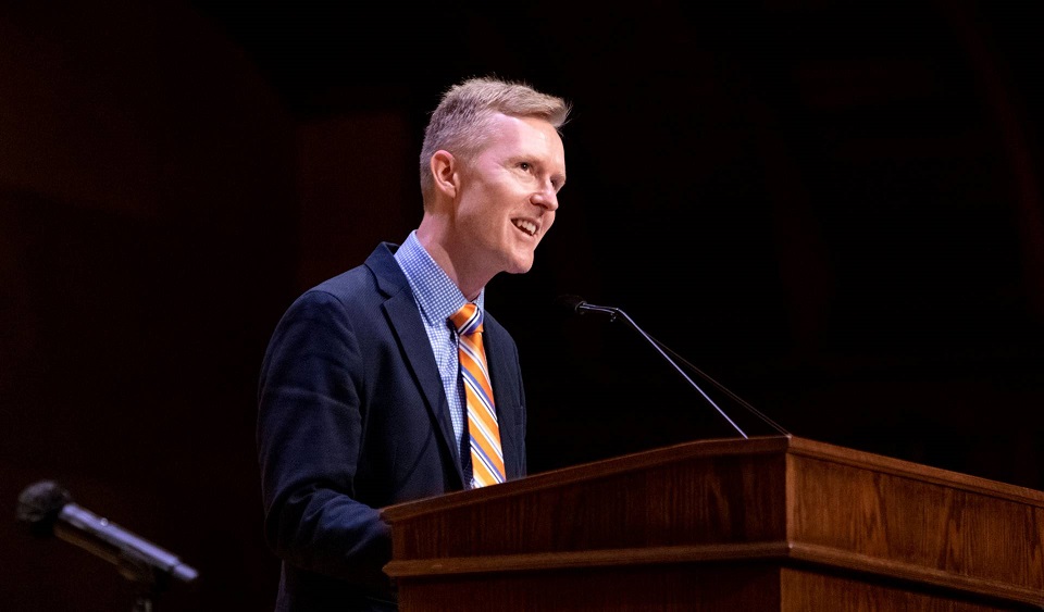 Cole Crittenden, acting dean and deputy dean of the Graduate School, and a Princeton graduate alumnus, encourages incoming students to seek out the many people and resources available to support them.  Photo by Denise Applewhite, Office of Communications