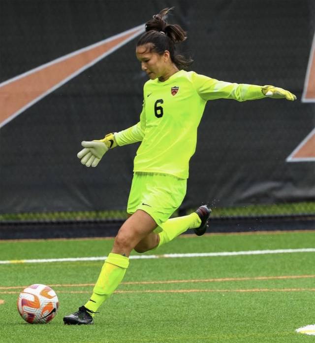 Ella Gantman playing soccer