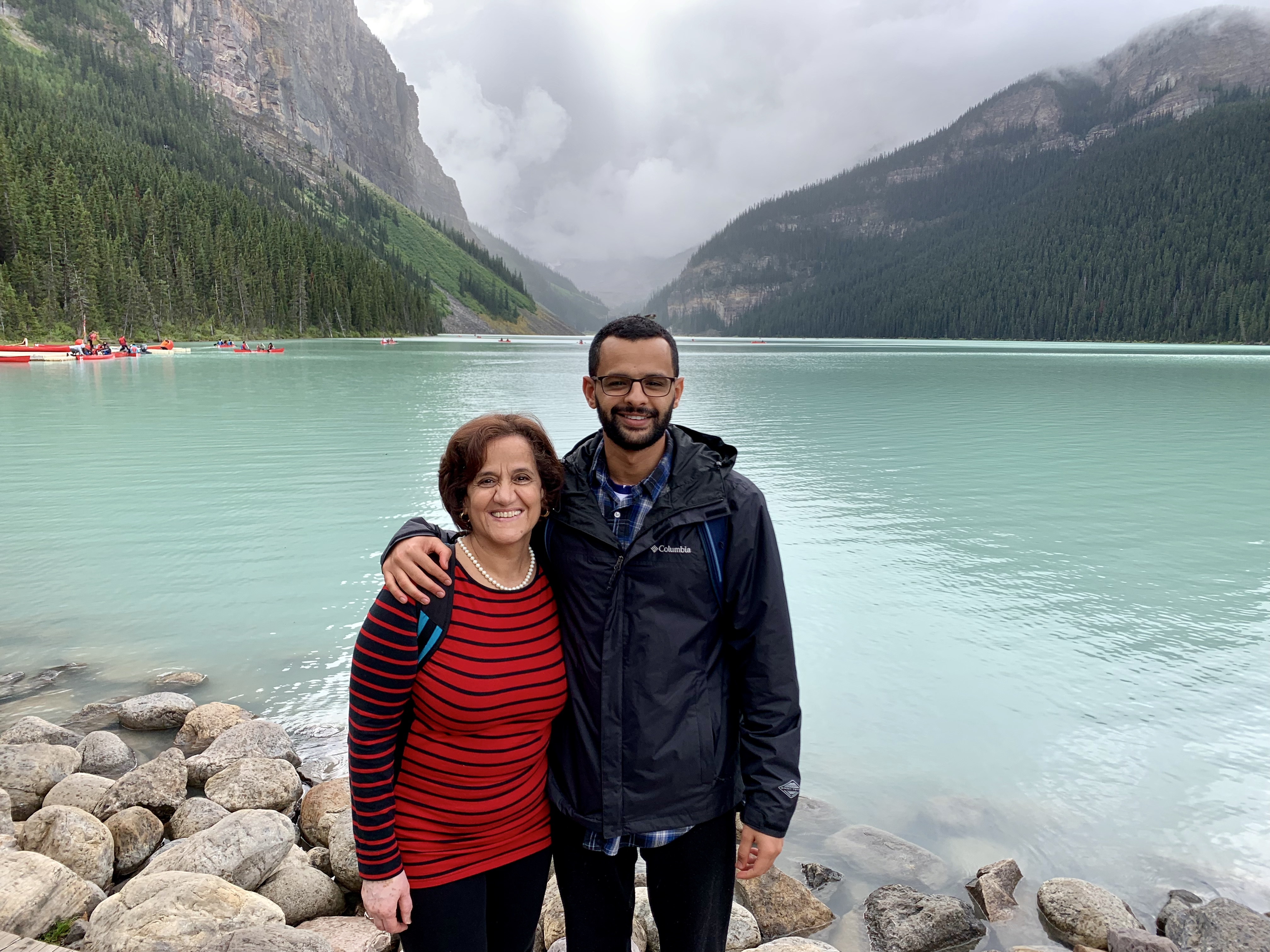 Baher Iskander MPA '22 and his mother at a mountain lake