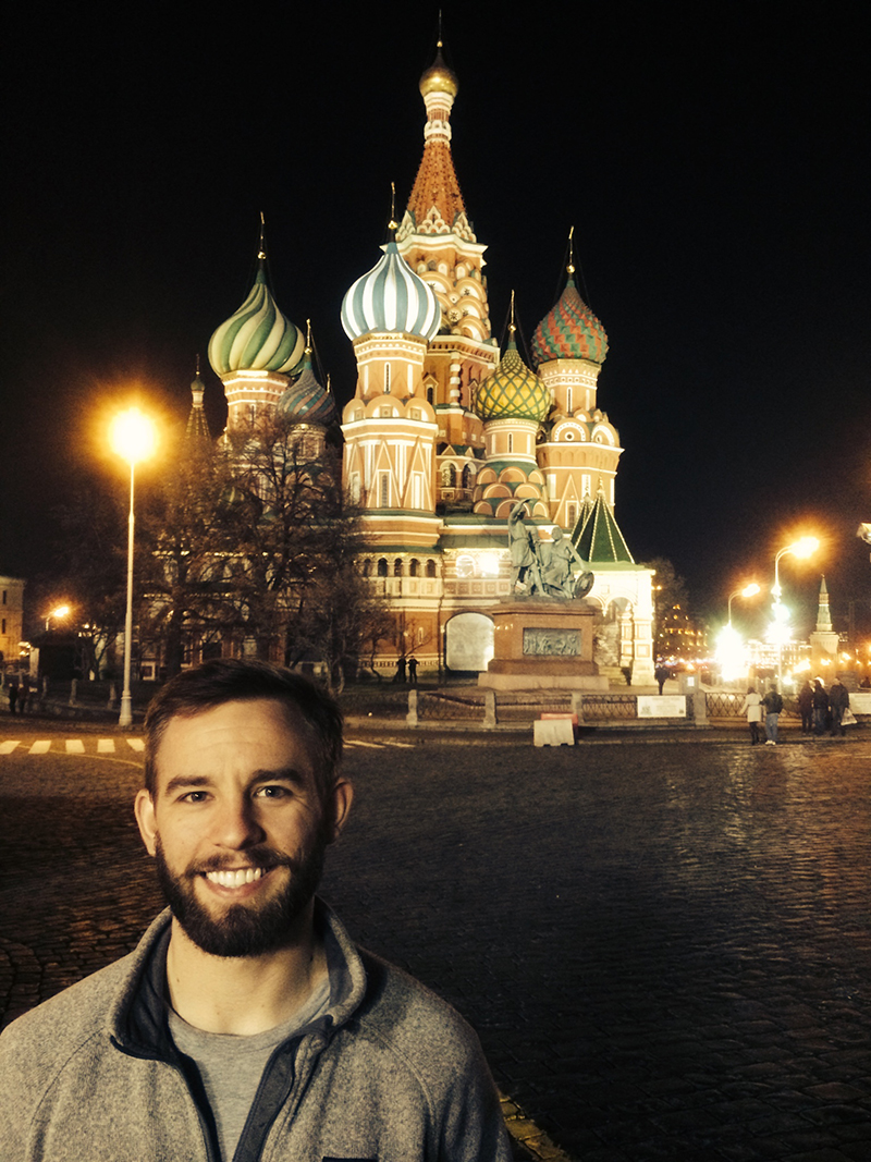 Travis Frederick in Moscow