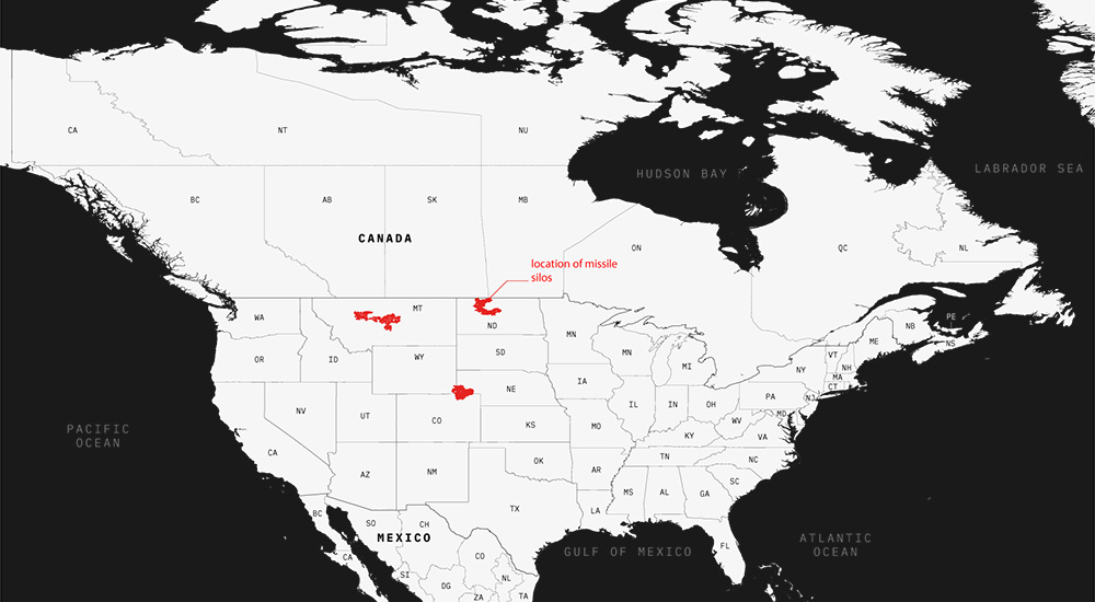 location of missile silos on map of United States