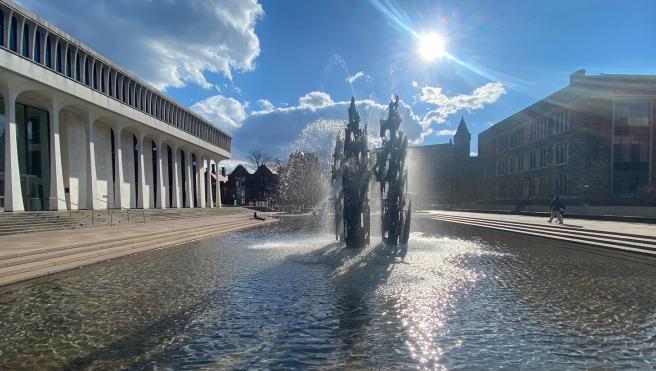 Robertson Hall, Scudder Plaza fountain