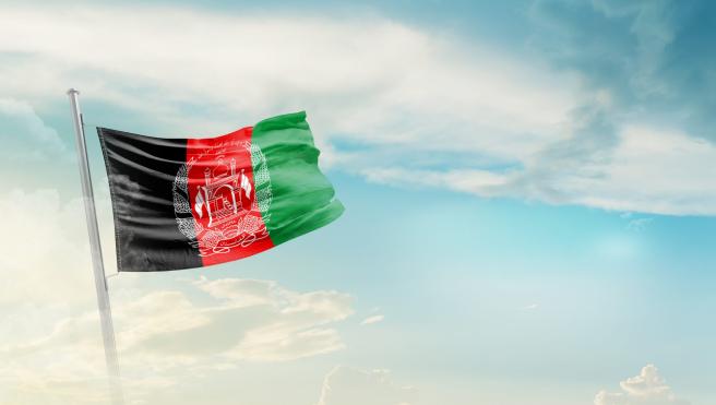 afghan flag in the sky