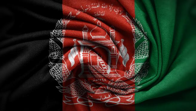 Afghanistan flag in cloth