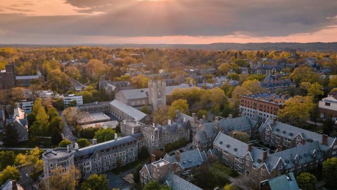 aerial view of princeton university campus