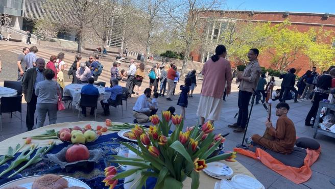 Celebrating Nowruz with SPIA community in front of Robertson Hall