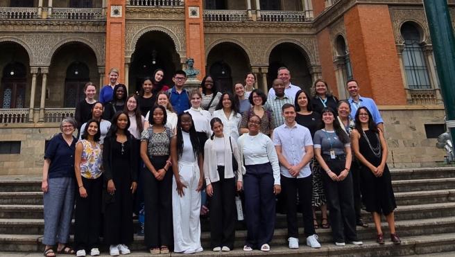 Princeton students, staff, and faculty at Fiocruz headquarters in Rio de Janeiro