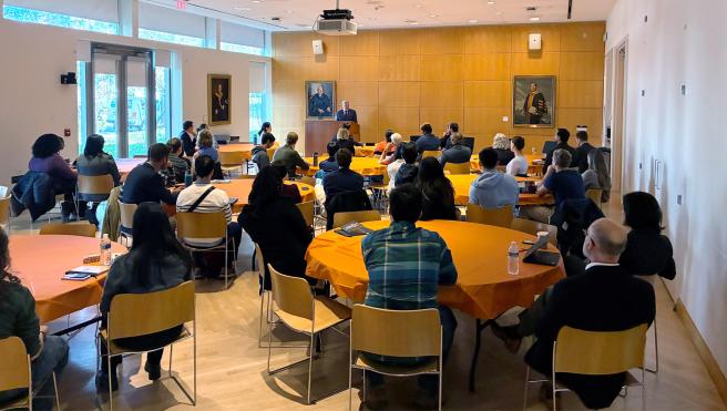 Students gathering for Public Service Career Day