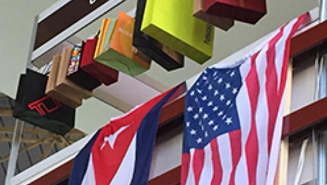 Photo of Cuba and U.S. flags