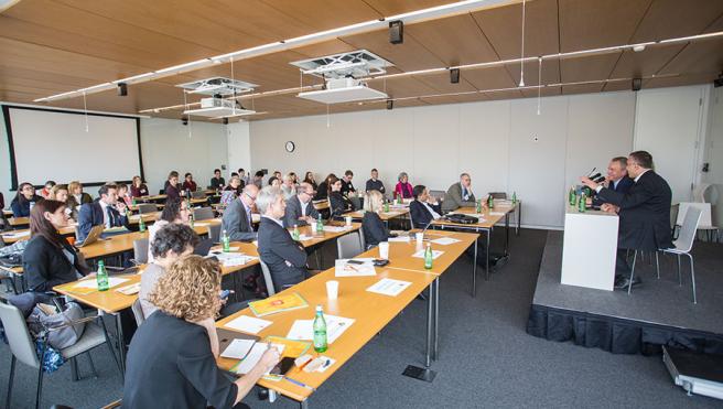 Group of attendees at conference