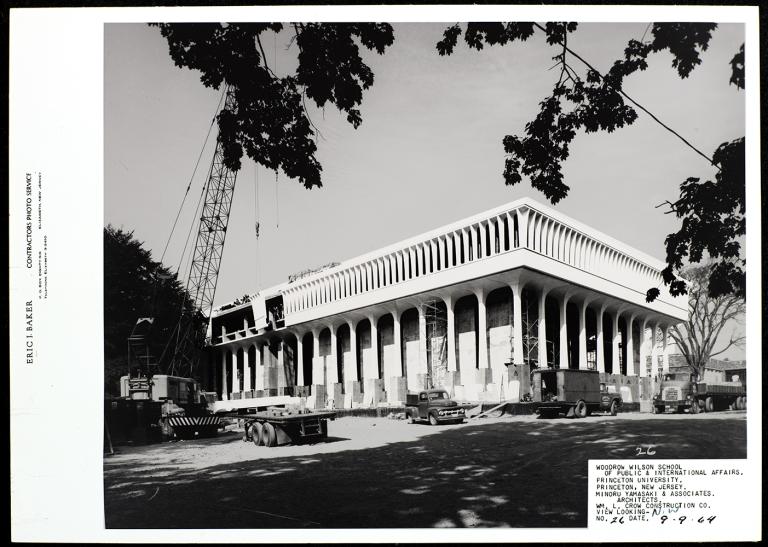 Robertson Hall: Construction, 1964 Photograph by Eric J. Baker, Contractor’s Photo Service. Courtesy of Princeton University Library