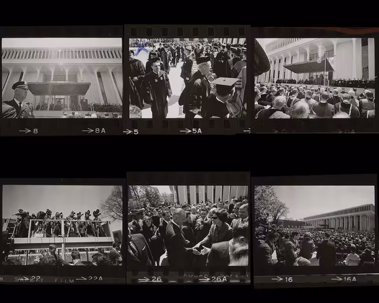 Dedication of Robertson Hall with Lyndon Johnson, 1966. Courtesy of Princeton University Library