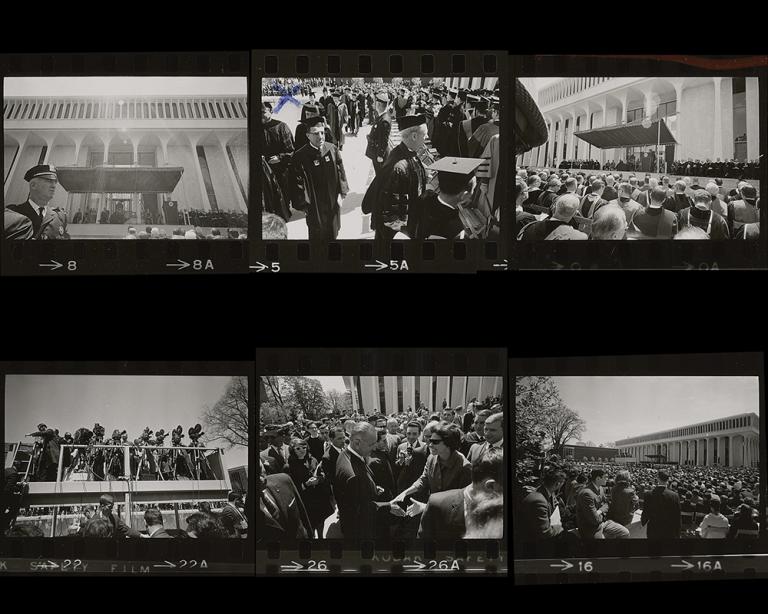 Dedication of Robertson Hall with Lyndon Johnson, 1966. Courtesy of Princeton University Library