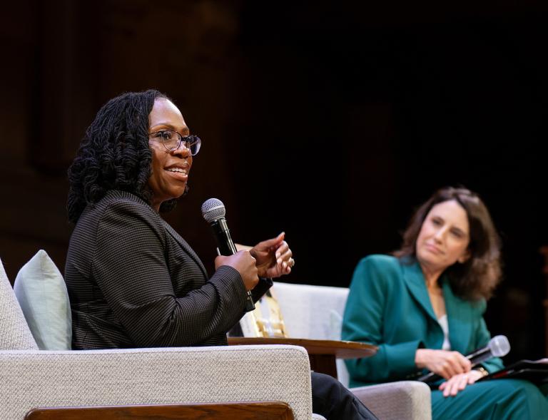 Justice Ketanji Brown Jackson with Deborah Pearlstein at Richardson Auditorium