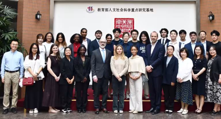 Princeton SPIA and Fudan University students, faculty, and staff in Shanghai. Photo courtesy of Zach Vertin, Princeton SPIA in DC Center