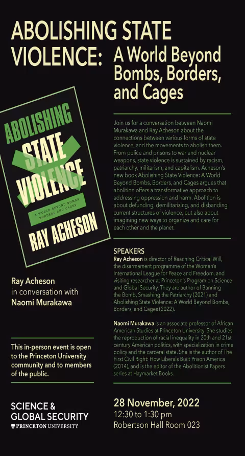 Poster Abolishing State Violence: A World Beyond Bombs, Borders, and Cages