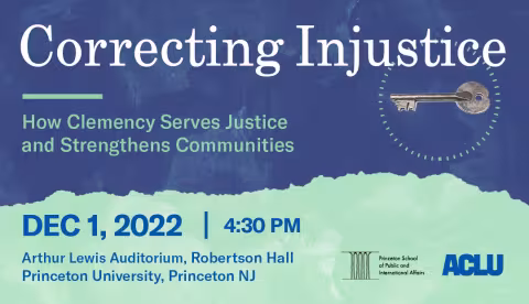 Correcting Injustice event flyer