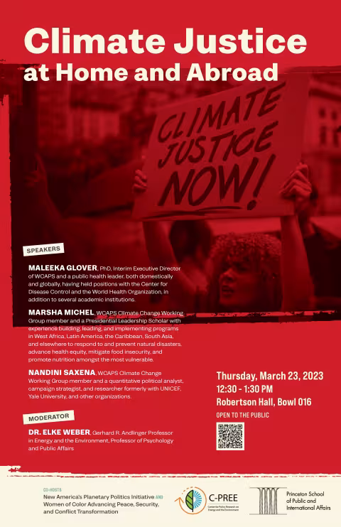 Climate Justice at Home and Abroad poster