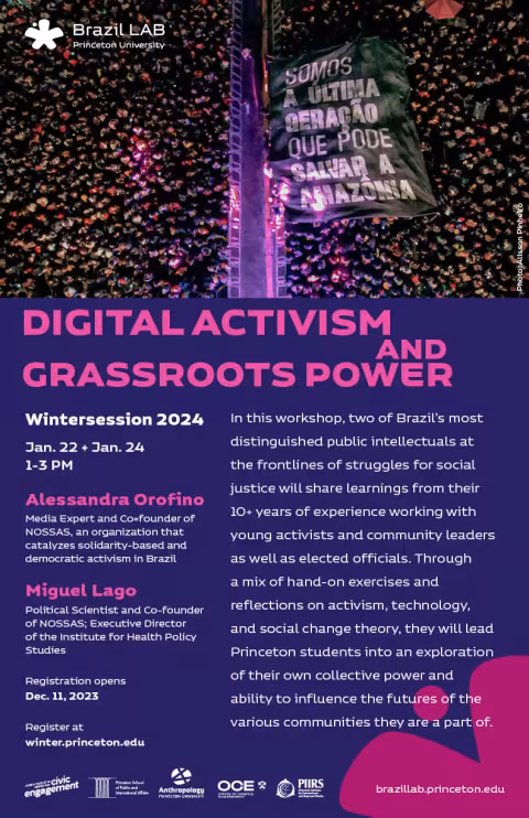 Wintersession 2024: Digital Activism and Grassroots Power event flyer