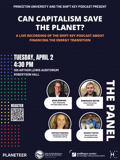 event poster with speaker photos