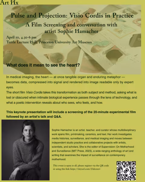 event poster with location, speaker headshot, and book details