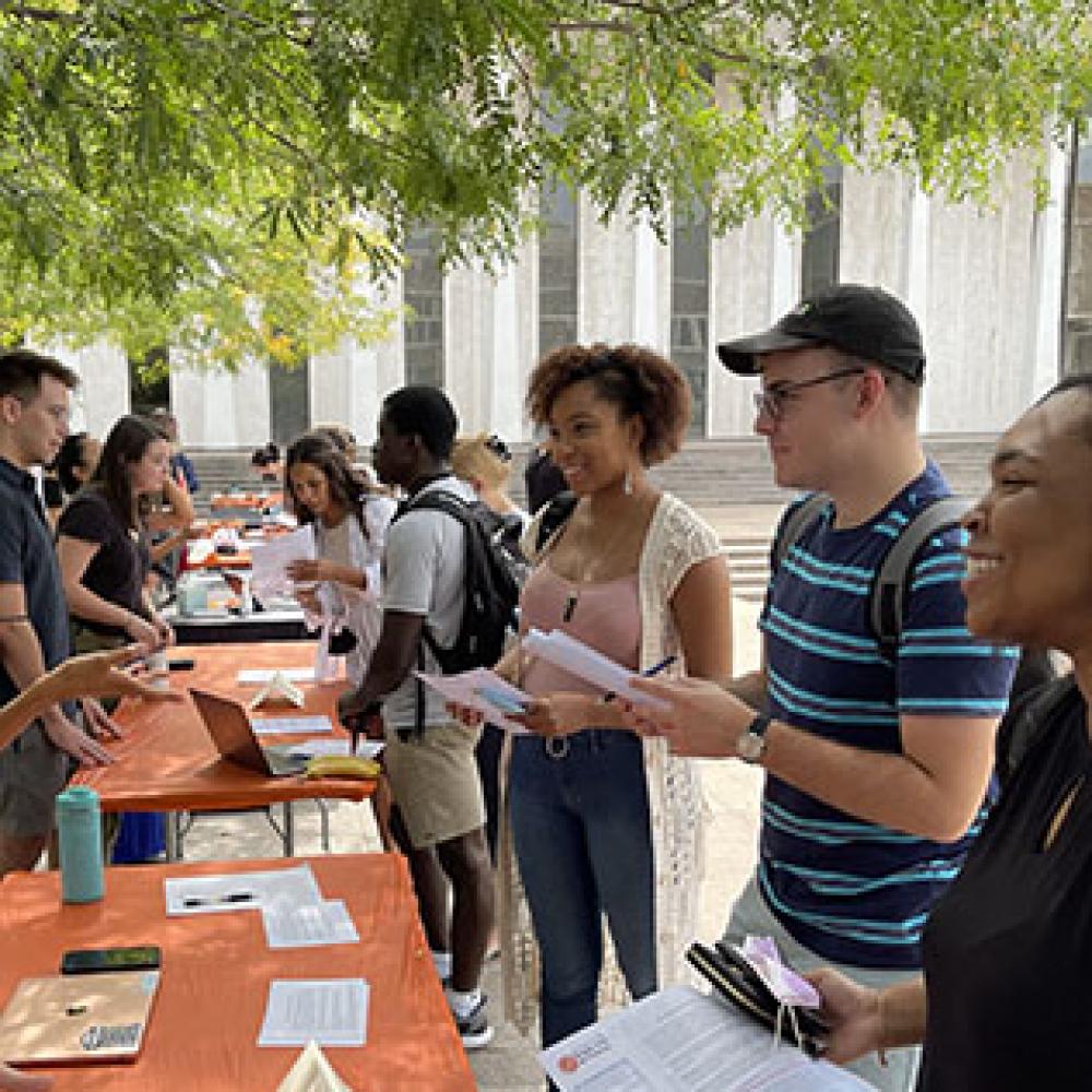 Graduate students at SPIA 2021 fall orientation