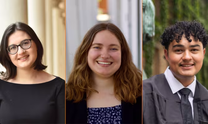 Lucía Armengol ’26, Hannah Gabelnick ’26, and Christofer Robles ’26