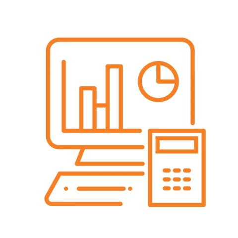 Icons of a computer and a calculator
