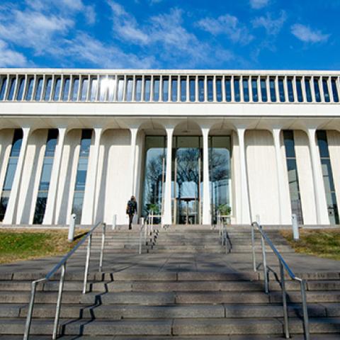 Robertson Hall entrance and steps