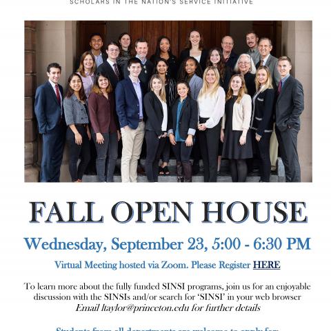 SINSI Fall 2020 Open House Flyer