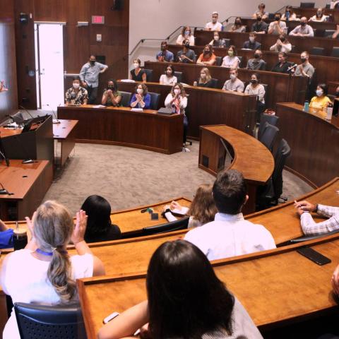 group of students in a lecture hall