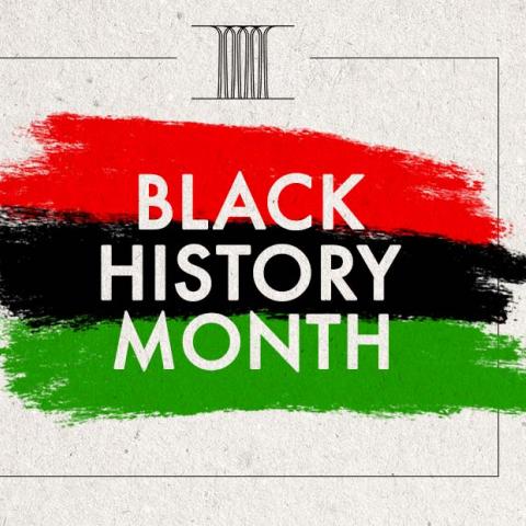 SPIA logo with columns and the words Black History Month