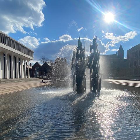 Robertson Hall, Scudder Plaza fountain