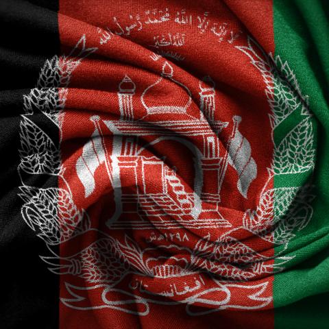 Afghanistan flag in cloth