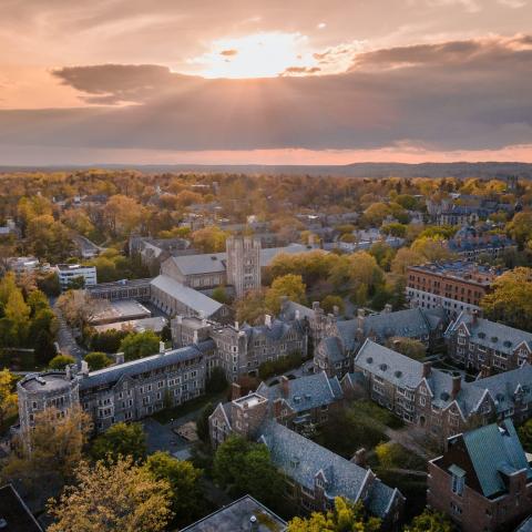 aerial view of princeton university campus