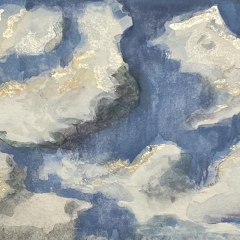 abstract painted clouds