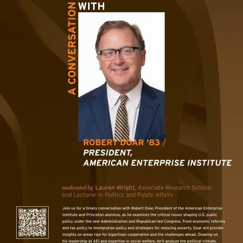 DLS guest, Robert Doar, event poster