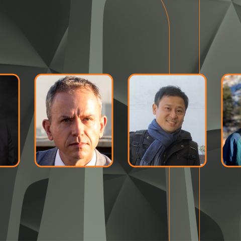 Collage of Julius Coles MPA ’66, Stephen Jackson MPA ’94, PhD ’03, Masayuki Kameda MPA ’12, and Martina Bergues MPA ’23