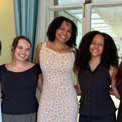 From Left to Right: Hiba Siddiki '25, Olivia Ragan '24, Madison Linton '24, Kimberly Cross '25, Lauren Aung '24. Photo by Sameer A. Kahn/Fotobuddy