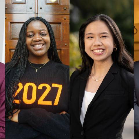 Pictured from Left: Bryan Manoo MPA ’26, Loreta Quarmine ’27, Karen Villanueva ’27, and Andres Solorzano ’27.