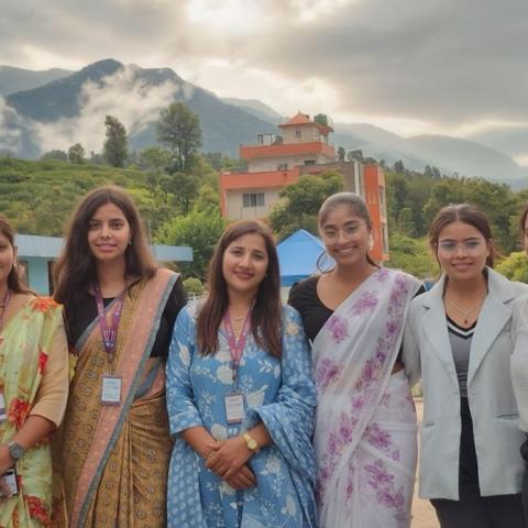 Surujdai Mukhram with colleagues