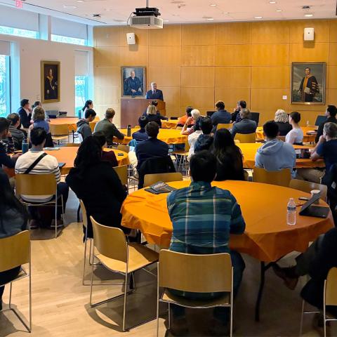 Students gathering for Public Service Career Day